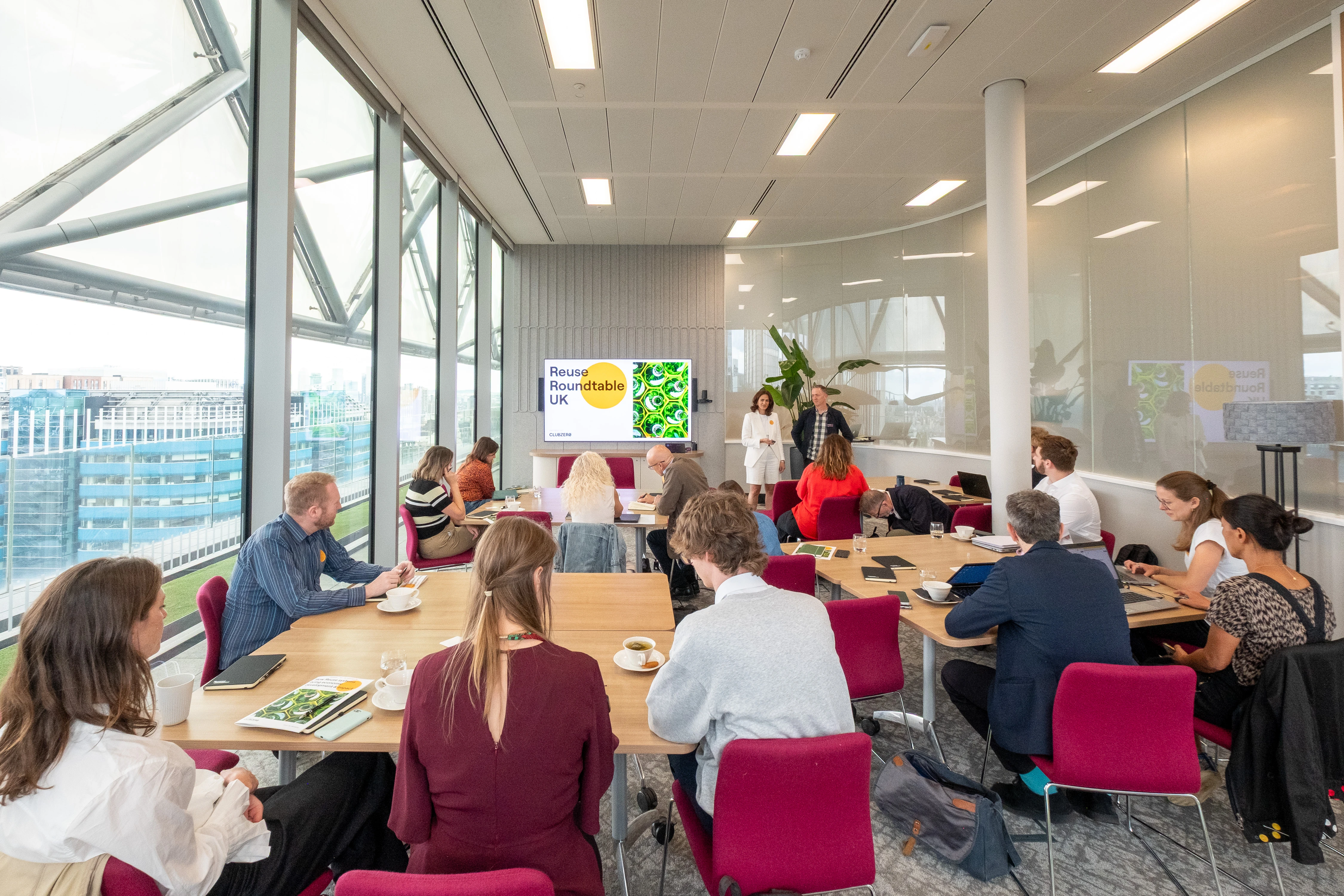ClubZero Reuse Roundtable UK - Panel session, Reuse Roundtable UK branded screen